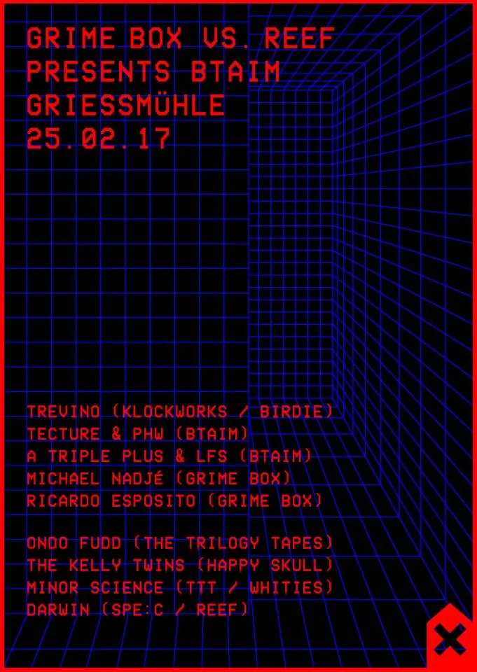 Poster for Grime Box vs. Reef presents Btaim